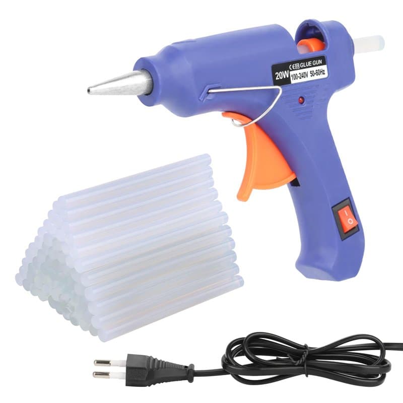 TNOMSNO Pistolet à Colle Chaude, 20W Pistolet a Colle avec 60pcs 7mm*100mm Bâtons de Colle, Pistolets à Colle électriques Pistol