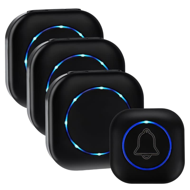 Sonnette Sans Fil Exterieur,200m Carillon Sans Fil Avec Pile,Doorbell 3 RéCepteur,38 MéLodies Et 4 Niveaux,Ring Doorbell,Carillo
