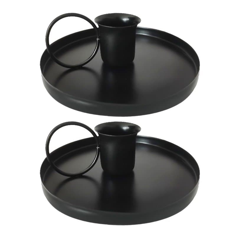 Lot de 2 bougeoirs cylindriques en fer et fer antique, adaptés pour la décoration de Noël, les bougeoirs de décoration de mariag