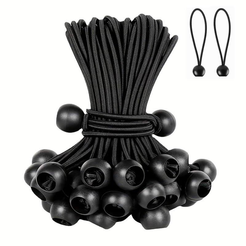 50 Pièces Tendeur Elastique Boule - 15 cm Tendeur Elastique - Tendeur Bache - Sandow Elastique pour Bâches, Tentes, Bannières, F
