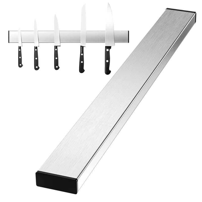 Newaner Porte Couteau Magnetique 30cm, Barre à Couteaux Aimantée, Piste Lame magnétique, Aucun perçage requis pour l'installatio