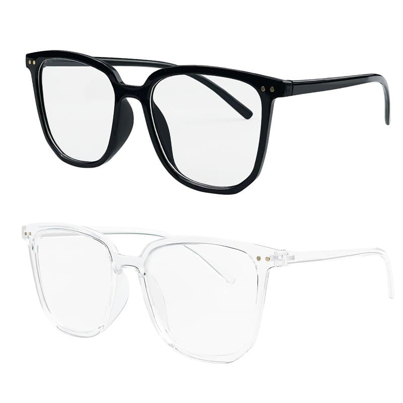 Mesybveo 2 Paireslunettes Anti Lumiere Bleue, Lunettes D'ordinateur Anti-Fatigue, Lunette de Lecture con Monture Large, Lunette
