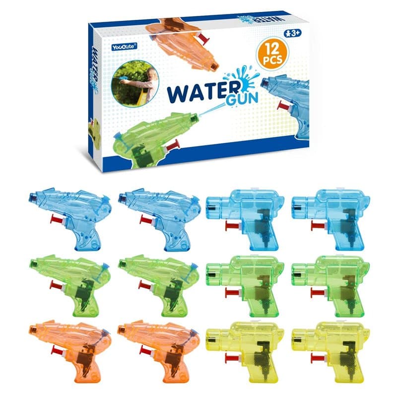 12x Pistolet à Eau Enfant Miniature Pistolets et Fusils à Eau Jeu de Piscine de Plage en Plein air
