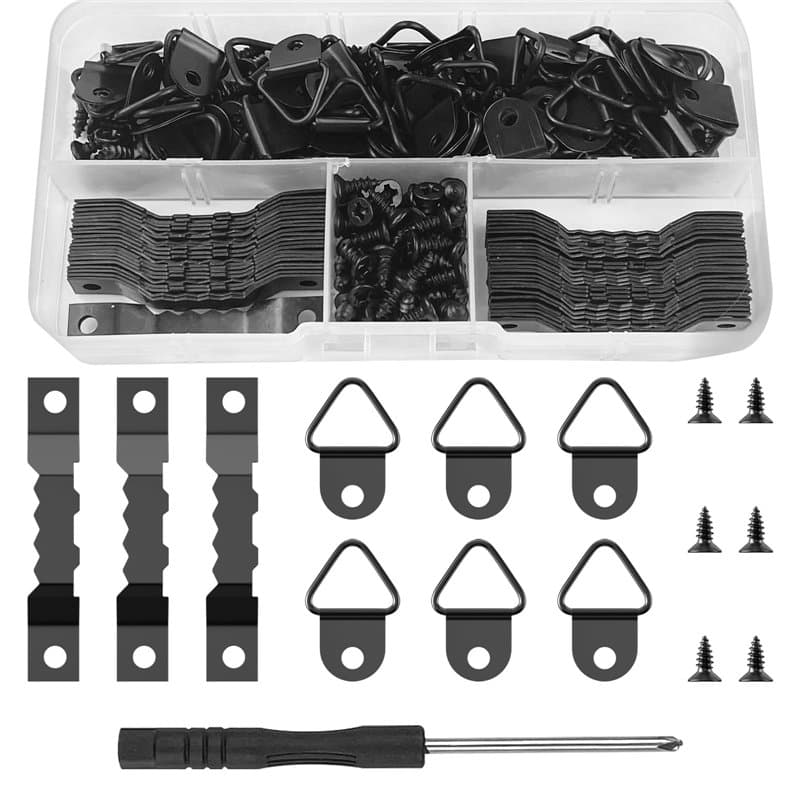 Avesteir 251 Pièces Accroche Tableau Noir, Crochet Pour Cadre Photo Kit avec Tournevis et Vis, Attache Cadre Acier Inoxydable D
