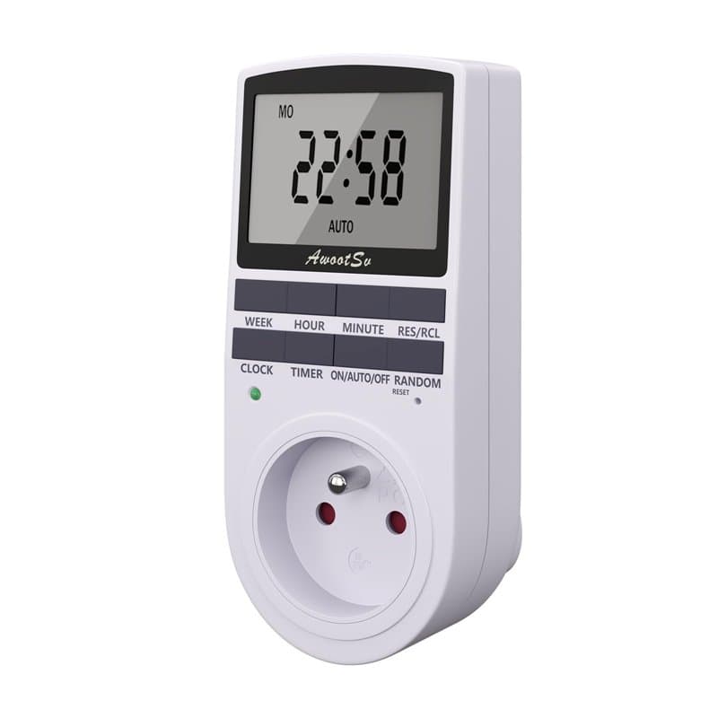 Awootsv Prise Programmable Digitale Minuterie Numérique minuteur prise electrique timebird timer Journalier/Hebdomadaire Program