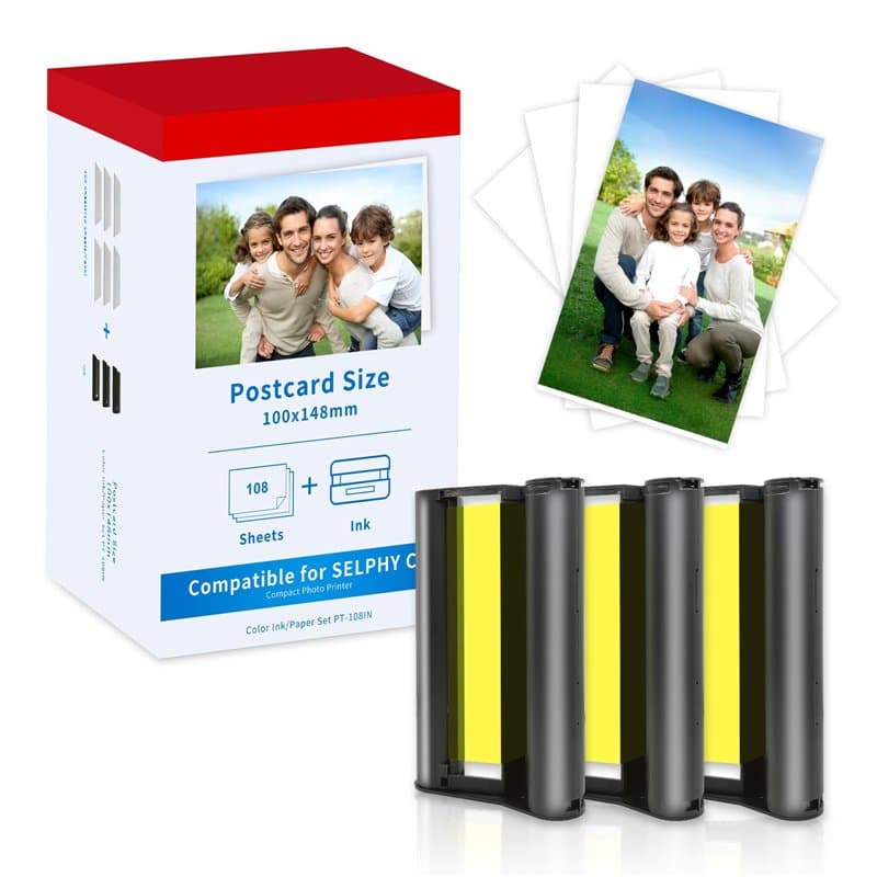 Remplacer Pour Canon Selphy cp1500 cp1300 Papier Photo KP-108IN 3115B001(AA) Cartouche et Papier, Compatible Selphy CP1500 CP130