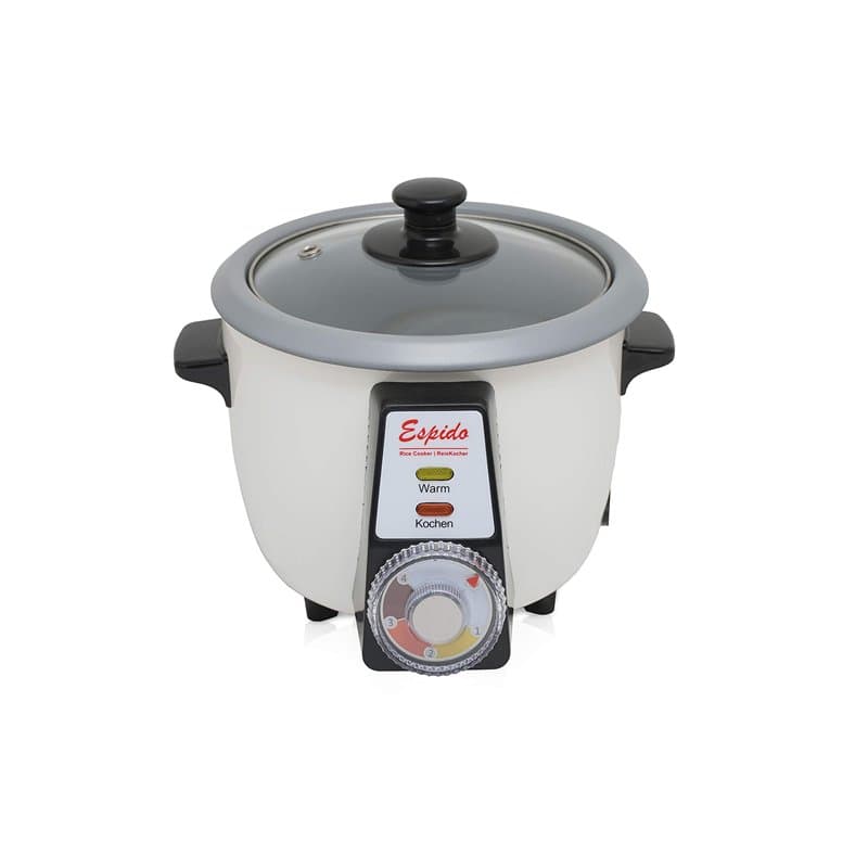 Cuiseur à riz persan avec tarte de riz Tahdig Tadig (6-10 personnes - 2,2 l - 900 watts - RCG-50T), Extérieur : blanc/vase : gri