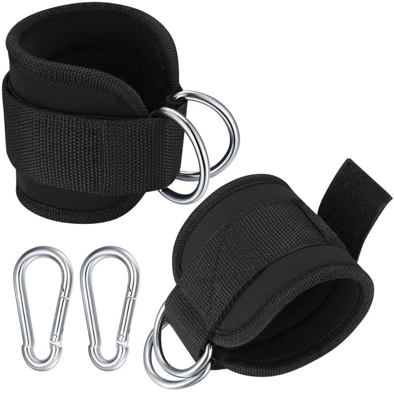 2 Pièce Sangle de Cheville Musculation Poulie, Sangles de Jambe Entrainement Rembourré, Réglable Bande de Support Sangle de Chev