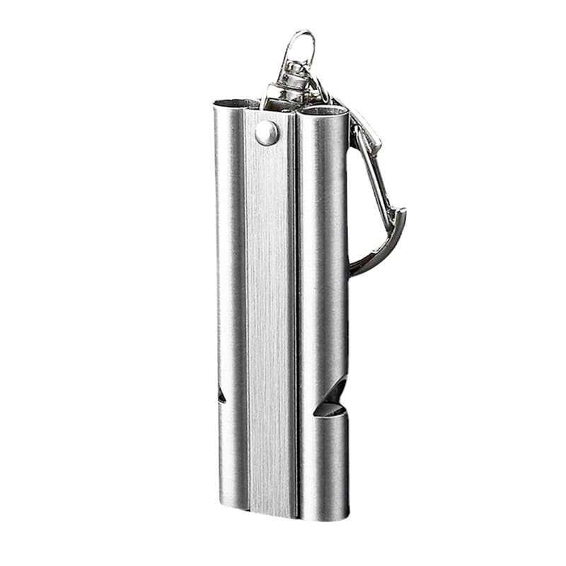 1 Pièce Sifflet de Survie,Sifflet Anti Agression Sifflet Repousse Sifflet D'urgence,Double Tubes Sifflet Secours Avec Porte-clés