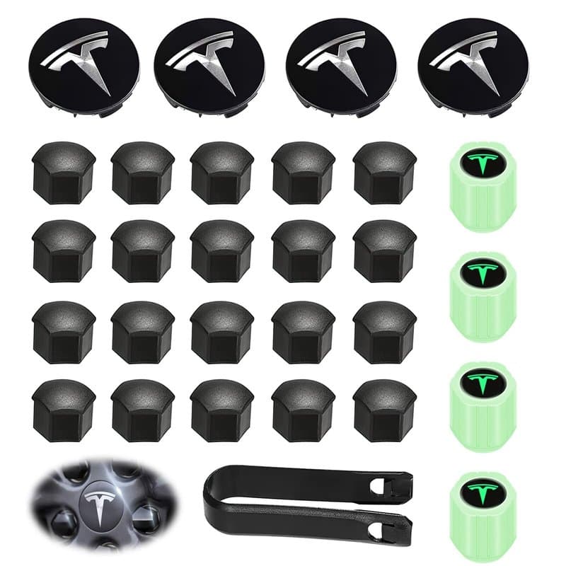 Tesla Kit d'enjoliveurs avec logo Tesla pour Tesla Model 3, modèle Y, modèle S, modèle X