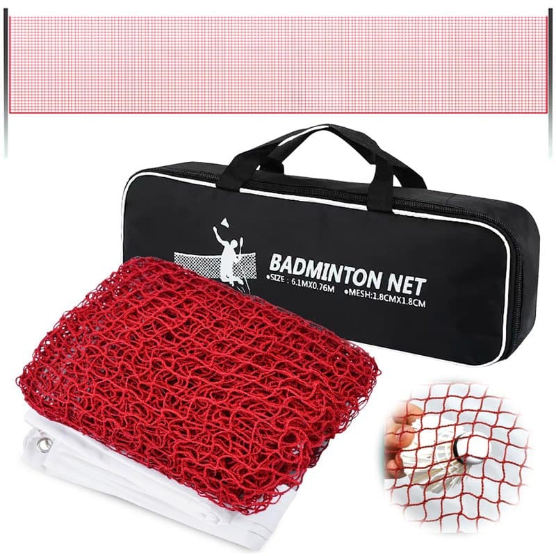 Filet de badminton, portable, 6,1 x 0,76 m, pliable, en nylon, réglable, avec sac de transport, pour badminton, volleyball, pour