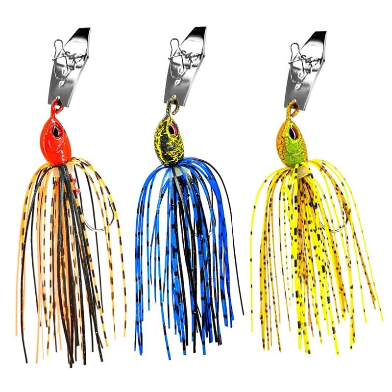 TABKSOLA ChatterBait, leurres Spinners préinstallés, kit d'appâts Basses avec Plaquettes métalliques, Convient pour Les Basses,