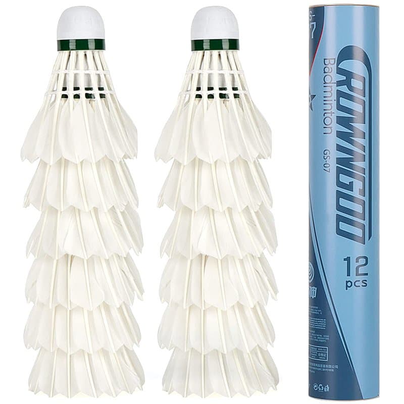 ALFFREUDE 12 Pcs Volant Badminton Plume Badminton en Plumes de Canard Balles de Badminton à Grande Vitesse Volants de Badminton