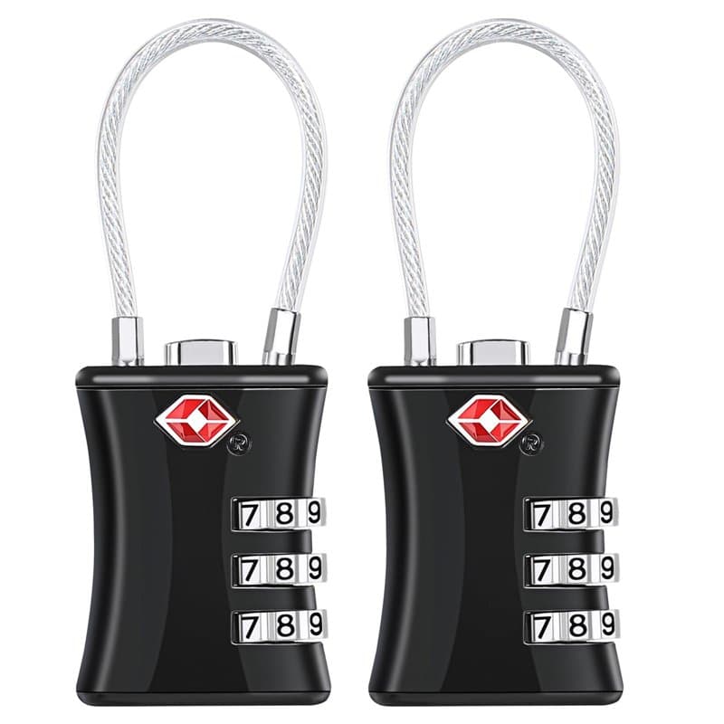 Oderra Cadenas Valise 2 Pack, TSA Luggage Locks, 3 Digit Security Padlock, Combination Padlock, Conforme À la TSA pour Les Bagag