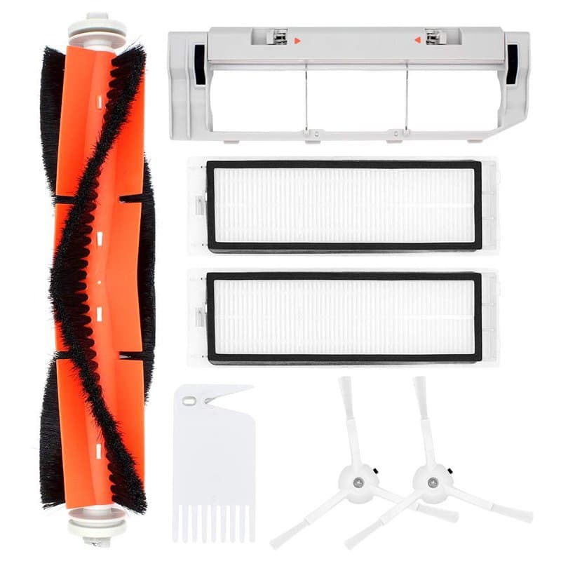 DingGreat Accessoires pour Le Robot aspirateur Xiaomi Mi Roborock S55 S50 S51-1 Brosse Principale, 2 brosses latérales, 2 filtre