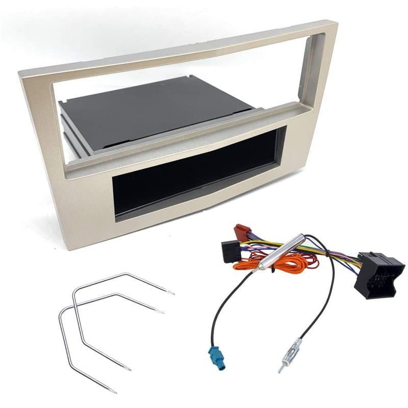 sound-way Kit Montage Adaptateur, 1 DIN Cadre de Radio Façade Autoradio, Cable ISO, Adaptateur Antenne et Clés Démontage Compati