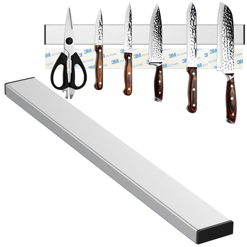 Diompirux 30cm Porte Couteaux Aimanté, Porte-couteau magnétique pouvant être installé sans perçage, Extra-Fort aimant couteau, p