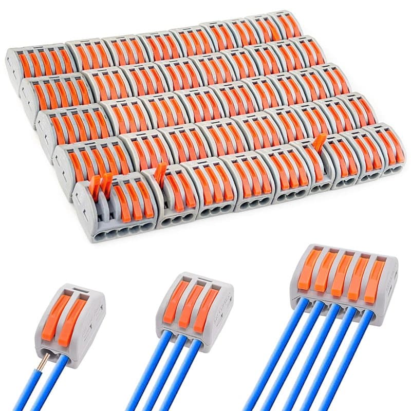 Diompirux 45 pièces Connecteurs de Fil de Câble électriques Compacts kit(2/3/5 entrées), Rapide Connecteur de Fil de Câble avec