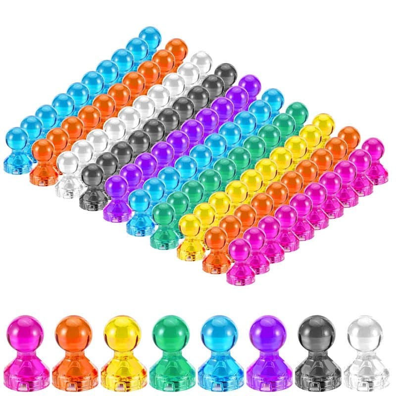 Aimants,100 Pièces Aimants de Tableau Blanc Réfrigérateur,8 Couleurs,Aimant Frigo,Aimant pour Tableau Magnetique,Aimant Frigo Or
