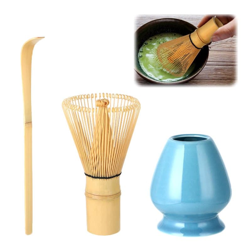 Wenrescry Kit Accessoire pour Cérémonie du Thé Matcha - Fouet en Bambou, Cuillère Traditionnelle, Cuillère à Thé - Parfait pour