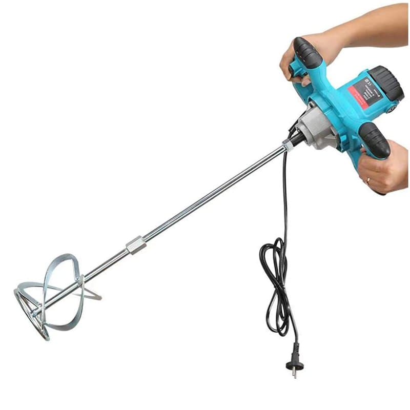 HUAYT Malaxeur Mortier Colle électrique,1800W 220V Mélangeur de ciment à 6 vitesses avec outil d'agitation à double poignée pour