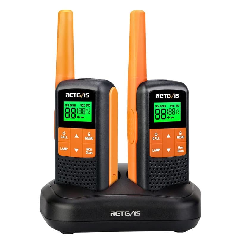 Retevis RT649 Talkie Walkie, Rechargeable PMR446 IP65 Étanche Talkie Walkie Longue Portée, Talkie Walkie Waterproof avec Chargeu