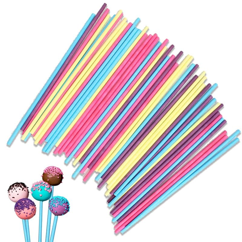 IZyufan Lot de 50 Bâtonnets pour Sucettes et Cake Pops, Bâtonnets en Papier pour Bonbons, Pâtisseries, Biscuits, Bonbons