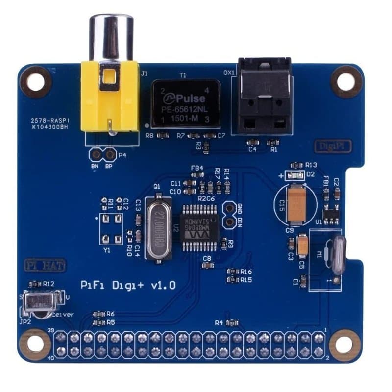 Fasizi Carte son numérique HIFI DiGi+ I2S SPDIF fibre optique RCA pour Raspberry Pi 3 2 modèle B B+
