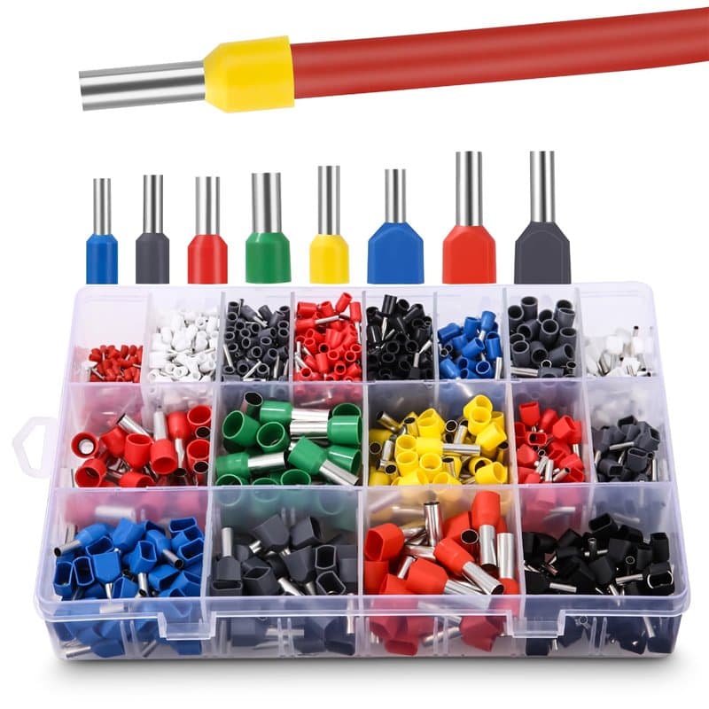 LEAZZLE Lot de 1200 embouts de câble, comprend des embouts de câble simples de 0,3 à 16 mm² et 0,5 à 6 mm² et des embouts de câb