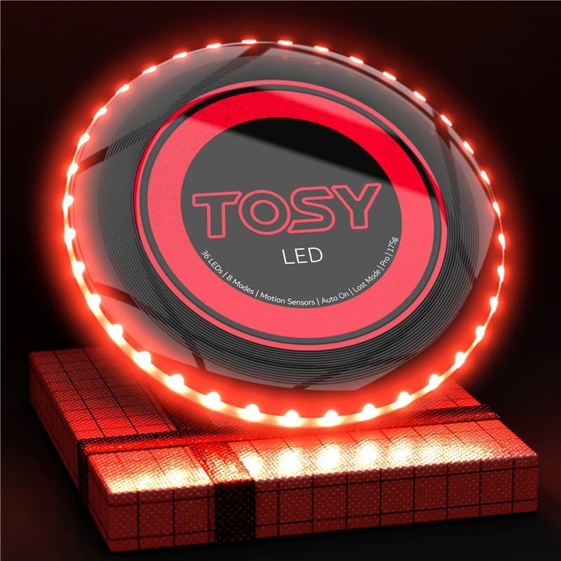 TOSY Disque Volant 36 LED, Lumineux, Modes Intelligents, Auto on/Off, Rechargeable, Anniversaire, Cadeau de Noël pour Hommes/Gar