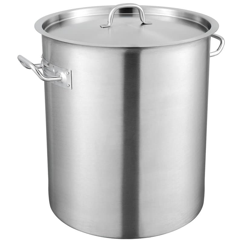 VEVOR Marmite Traiteur 39,7 L Faitout avec Couvercle et Poignée Diamètre 35 cm Hauteur 41 cm Grand Pot en Acier Inoxydable 18/8