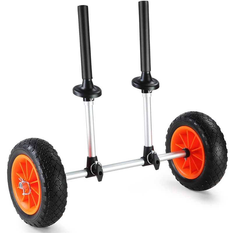 VEVOR 127 kg Chariot Canoë Largeur Réglable 110-455 mm Roues Pleines 25,4 cm Polyuréthane Amovibles Trous de Drainage pour Trans