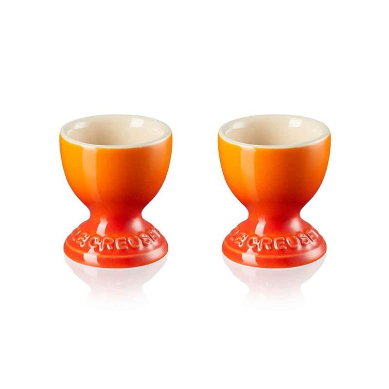 Le Creuset Coquetier sur Pied en Céramique, Lot de 2, 9 g, 5.3 x 5.3 x 5.9 cm , Volcanique