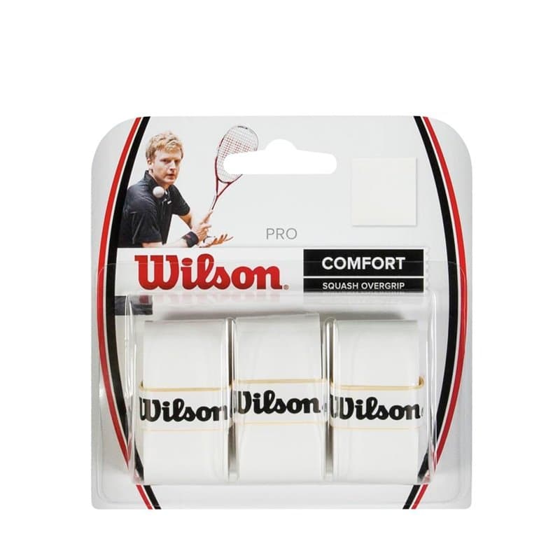 WILSON Pro OVERGRIP Squash WH Adulte Unisexe, White/Black, Taille Unique