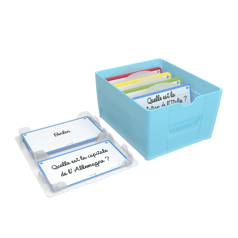 Oxford Flashbox, boîte pour ranger, réviser et scanner les fiches flashcards 2.0 (7,5 x 12,5 cm)