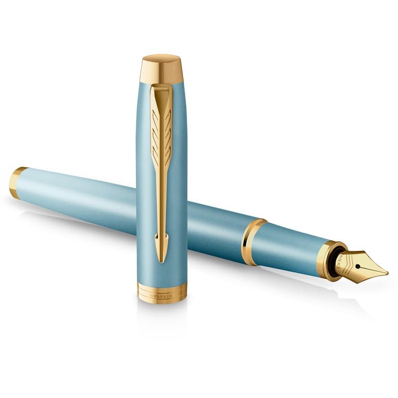 Stylo plume Parker IM Writing Rituals, Vert avec dégradé, Finitions or, Plume fine, Encre bleue, Coffret cadeau