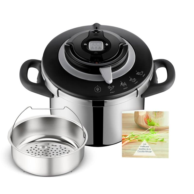 SEB Clipso+ CHEF 6L, Cocotte-minute, 4-6 personnes, Induction, 4programmes de cuisson, Cuisson rapide, Ouverture et fermeture du