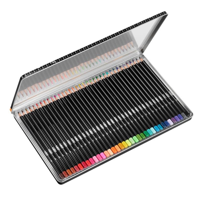 Intensity Premium Boîte de Crayons de Couleur Professionnel en Bois, Crayons de Couleur pour Adultes - Couleurs Assorties, Boîte