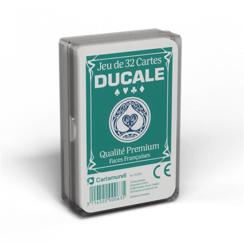 Ducale Origine - Jeu de 32 Cartes - Jeu de Belote - Boîte Plastique