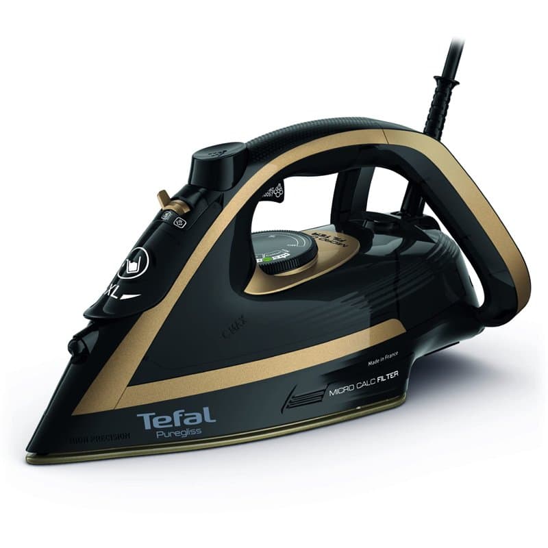 Tefal FV8064 Puregliss Fer à repasser à vapeur, 3000 W, effet pressing 280 g/min, 0-50 g/min, vapeur variable, vapeur verticale,