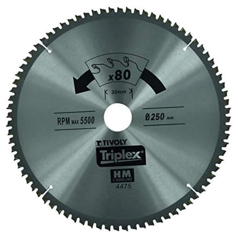 Tivoly Xt50514004476 Lame de Scie Circulaire Finition Ø 254mm, Alésage 30mm, 80 Dents Carbure, pour Scie Radiale Ou Stationnaire