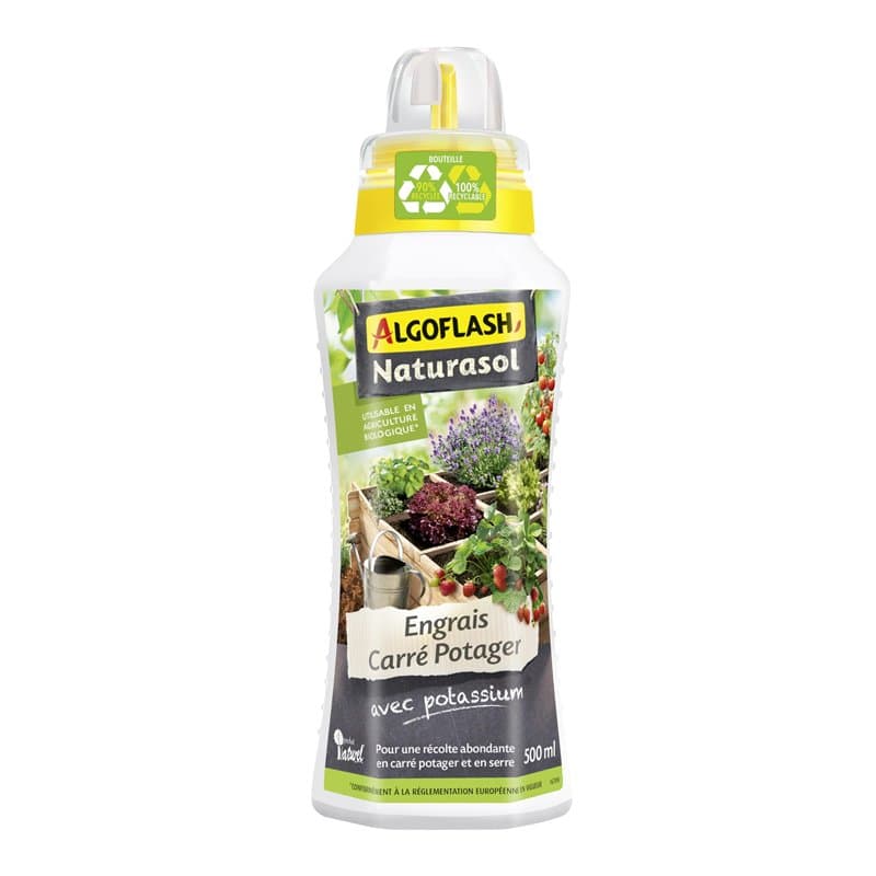 ALGOFLASH NATURASOL Engrais Liquide Carré Potager, 500 mL, UAB, ALBIOCAR500