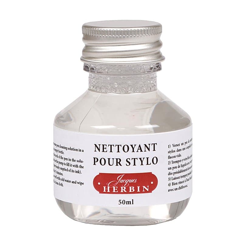 Jacques Herbin 12300T- Un flacon de nettoyant pour stylo-plumes et stylos roller 50 ml (produit sans emballage - objectif zéro d