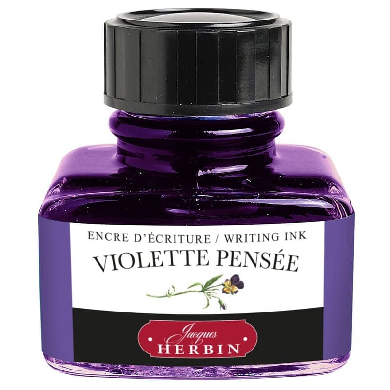 Jacques Herbin 13077T - Un flacon d'encre 30 ml pour stylo-plumes et stylos roller, Violette pensée