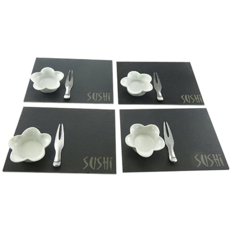 LEBRUN 91005012 Service à Sushi 12 Pièces – Élégant et Pratique – Idéal pour Déguster Sushi, Maki, Sashimi à la Maison ou en Cad