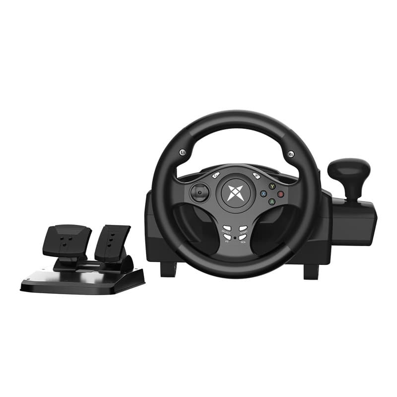 NBCP Volant de Course avec Pédales, Volant de Jeu PC avec Double Retour de Force Moteur, Rotation du Volant à 270°, pour PC, XBO