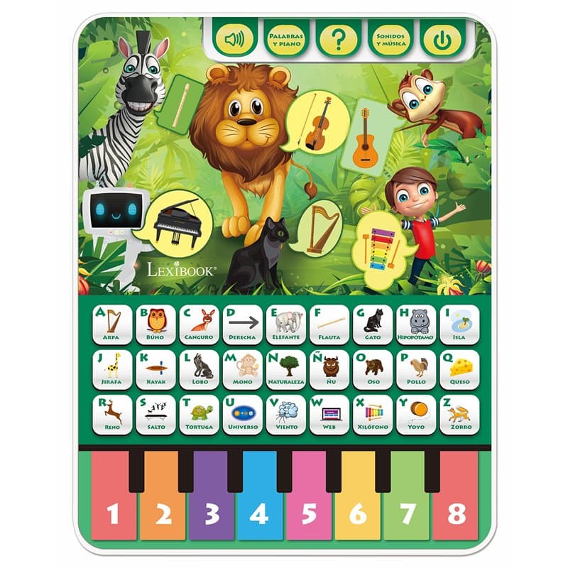 Lexibook Tablette parlante éducative pour Apprendre l'alphabet, Les Chiffres, Les Animaux et la Musique, Espagnol