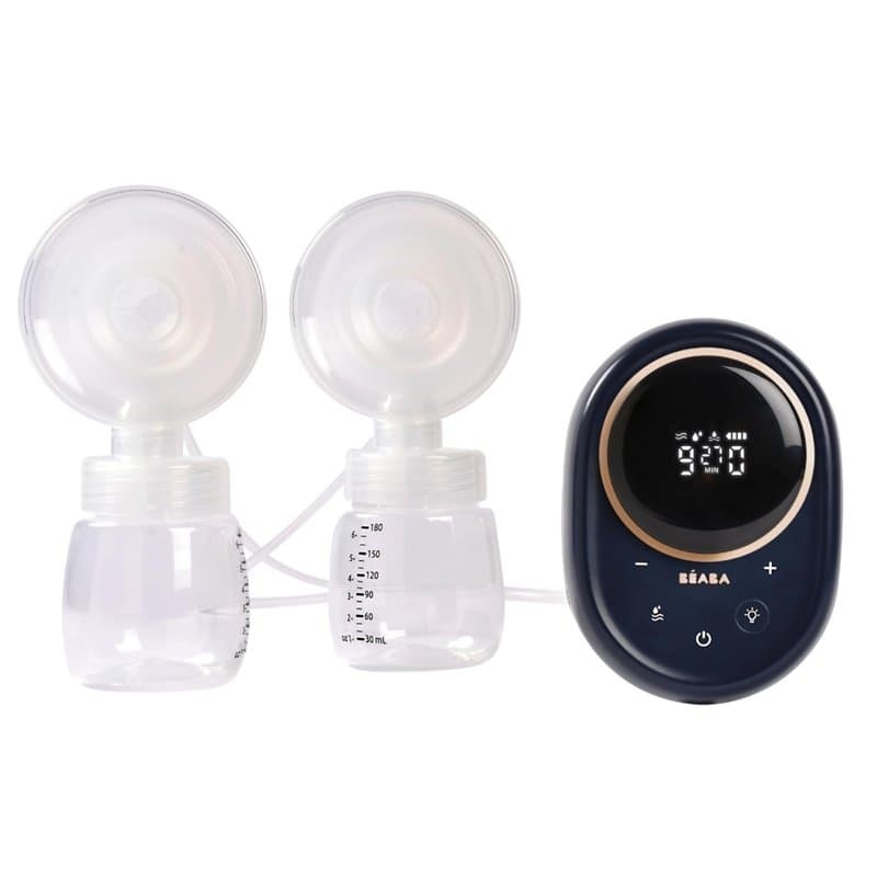 BÉABA, Tire lait electrique Double, Utilisation Semi Allongée, 3 Modes, 9 Niveaux, Silencieux, Grande Contenance 180mL, Veilleus