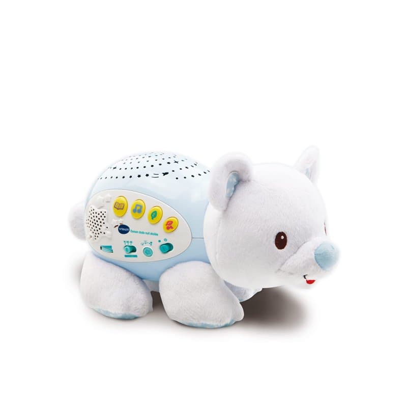 VTech - Ourson Dodo Nuit Étoilée, Veilleuse Bébé Musicale, Projection Lumineuse au Plafond, Musique Douce, Berceuses, Histoires
