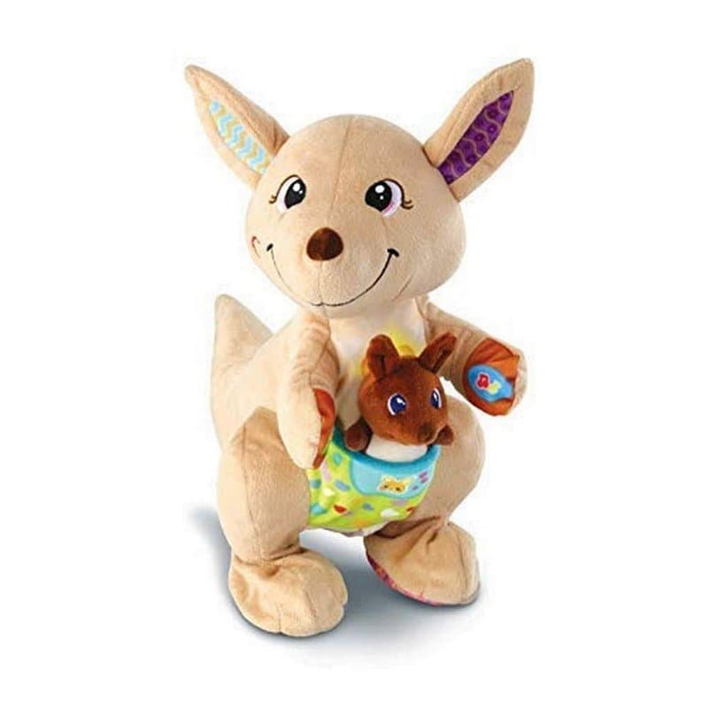 VTech 80-522665 Maman Kangou-Love et Son bébé, Peluche Interactive pour bébé - Version FR, Multicolore